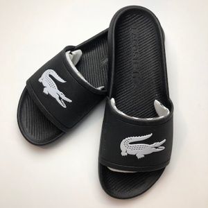 Lacoste Black/White Slide 119 Sandals Sz 10
